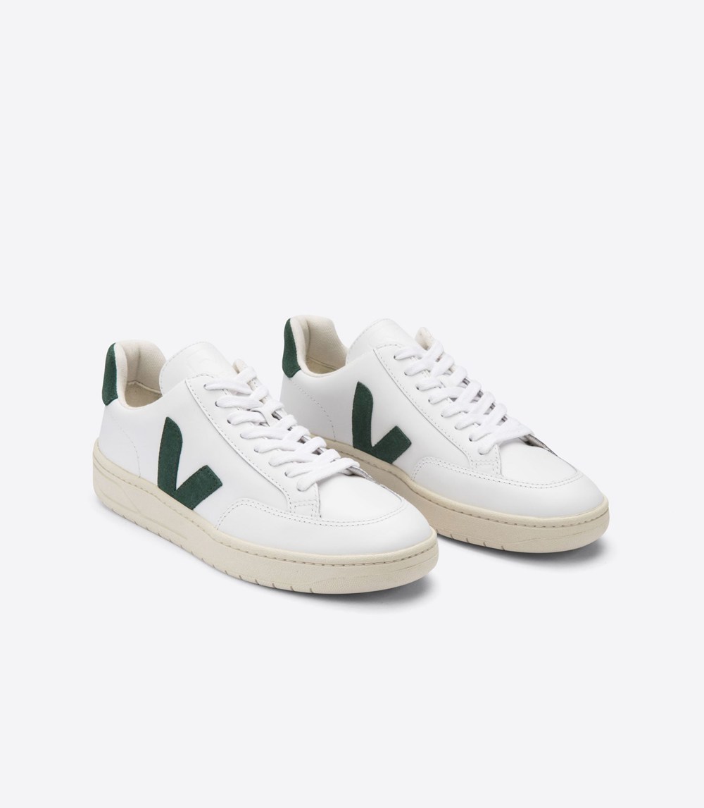 Veja Sneakers Barbati - V-12 Piele - Albi/Verzi - 4521360-UX